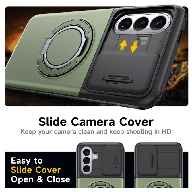 Coque Samsung Galaxy A27 Cache Caméra Anneau et Rangement Cartes