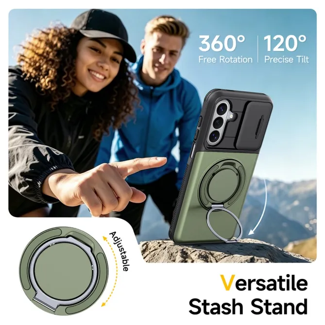 Coque Samsung Galaxy A27 Cache Caméra Anneau et Rangement Cartes