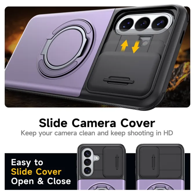 Coque Samsung Galaxy A27 Cache Caméra Anneau et Rangement Cartes