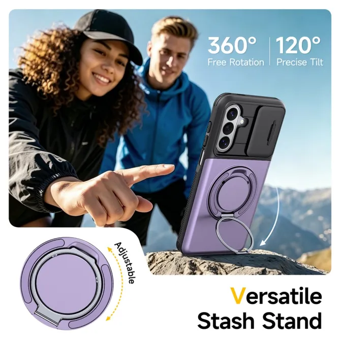 Coque Samsung Galaxy A27 Cache Caméra Anneau et Rangement Cartes