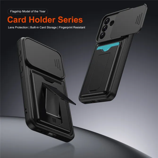 Coque Samsung Galaxy A27 Cache Caméra Béquille et Porte-Cartes