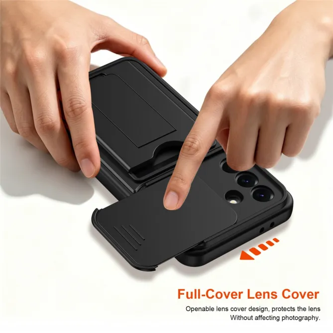 Coque Samsung Galaxy A27 Cache Caméra Béquille et Porte-Cartes