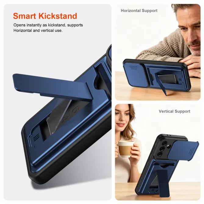 Coque Samsung Galaxy A27 Cache Caméra Béquille et Porte-Cartes