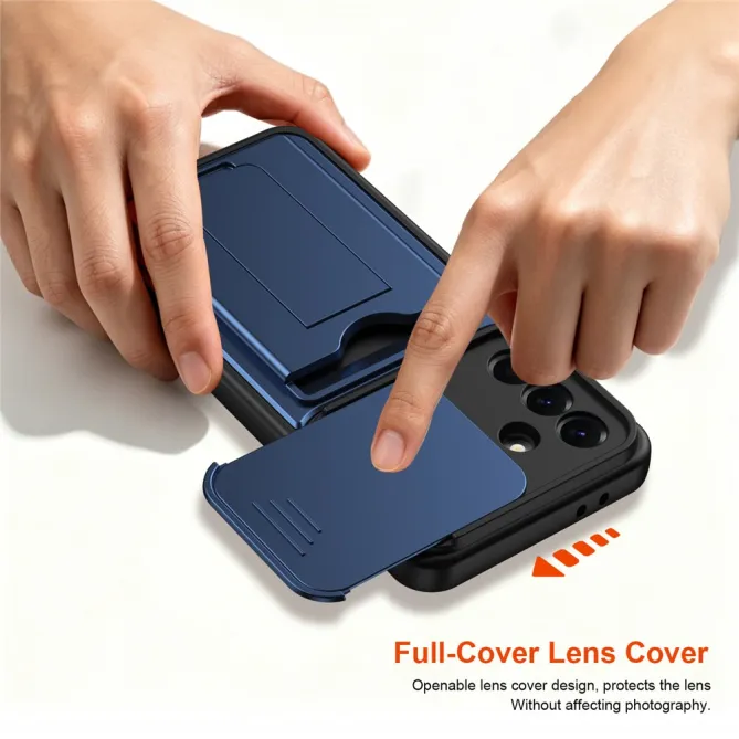 Coque Samsung Galaxy A27 Cache Caméra Béquille et Porte-Cartes