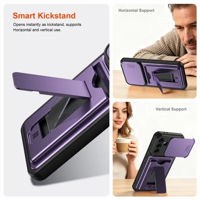 Coque Samsung Galaxy A27 Cache Caméra Béquille et Porte-Cartes
