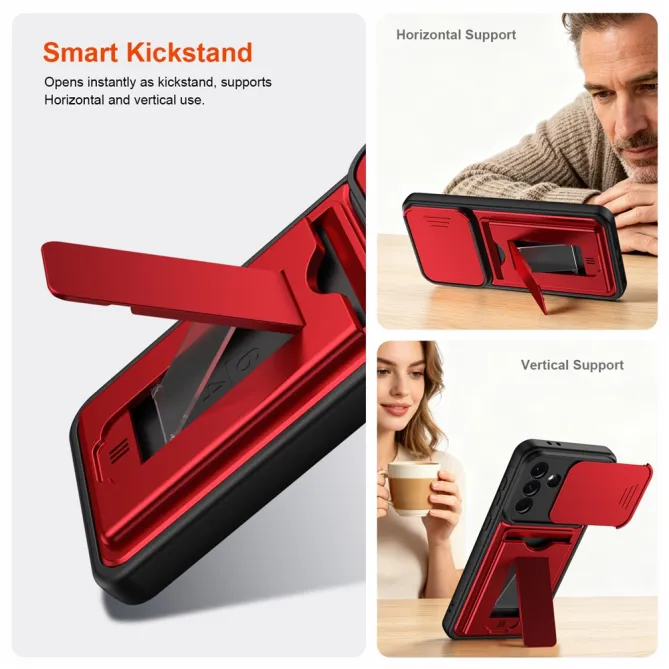 Coque Samsung Galaxy A27 Cache Caméra Béquille et Porte-Cartes
