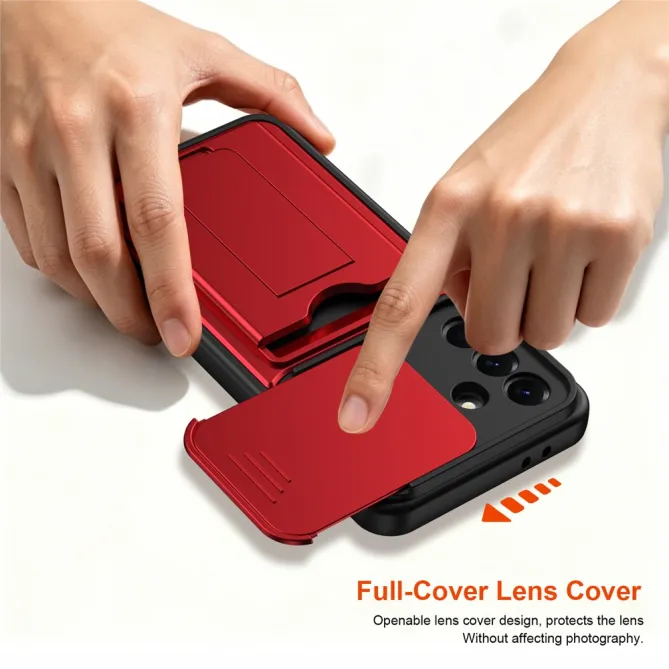 Coque Samsung Galaxy A27 Cache Caméra Béquille et Porte-Cartes