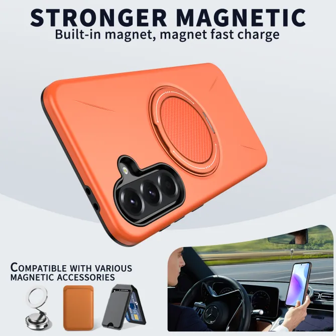 Coque Samsung Galaxy A27 Magnétique Anneau Rotatif Béquille