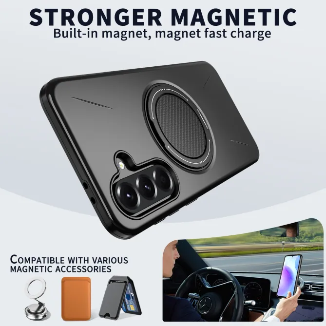 Coque Samsung Galaxy A27 Magnétique Anneau Rotatif Béquille