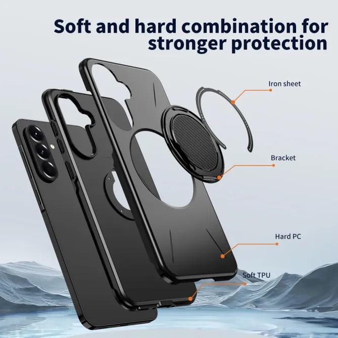 Coque Samsung Galaxy A27 Magnétique Anneau Rotatif Béquille
