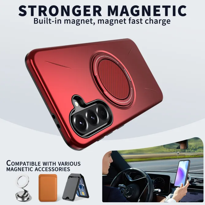 Coque Samsung Galaxy A27 Magnétique Anneau Rotatif Béquille