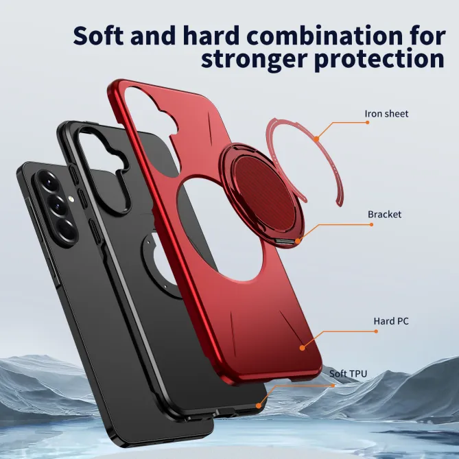 Coque Samsung Galaxy A27 Magnétique Anneau Rotatif Béquille