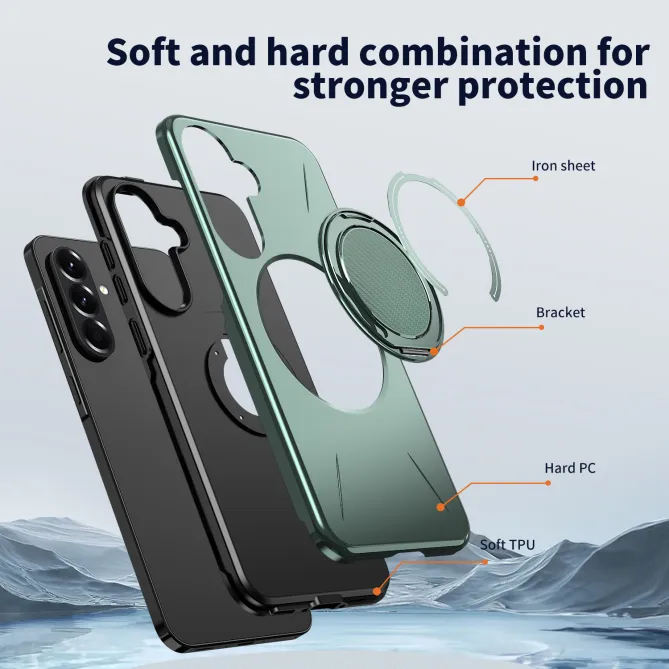 Coque Samsung Galaxy A27 Magnétique Anneau Rotatif Béquille