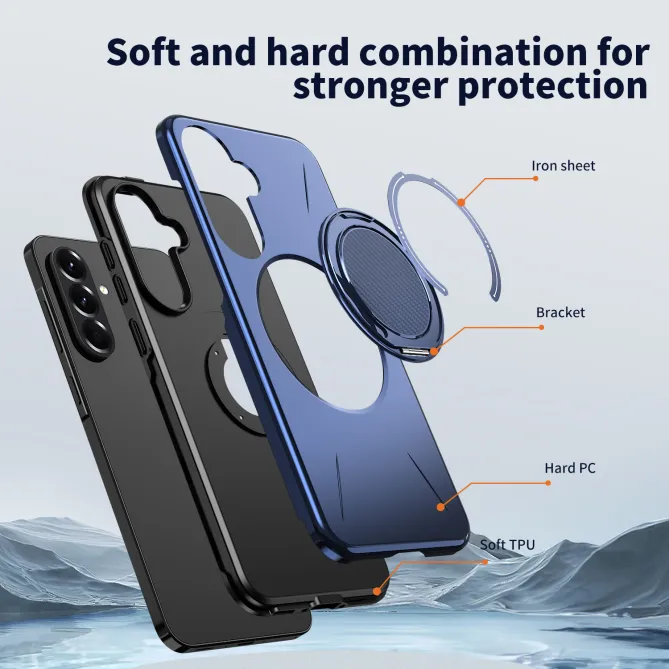 Coque Samsung Galaxy A27 Magnétique Anneau Rotatif Béquille