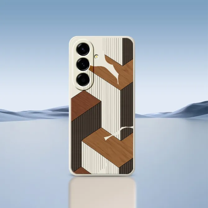 Coque Samsung Galaxy A27 Cubes Effet Bois Géométrique