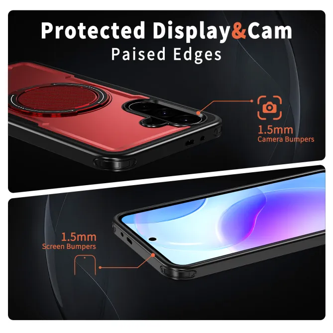 Coque Samsung Galaxy A27 Magnétique Anneau Béquille Texture Carbone