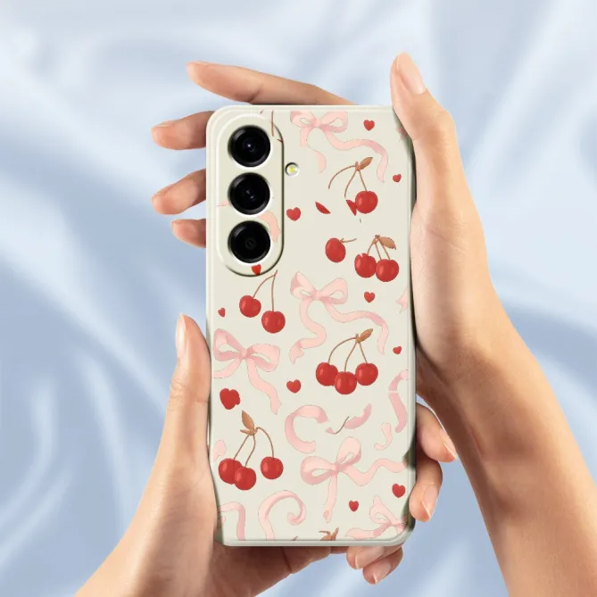 Coque Samsung Galaxy A27 Cerises et Noeuds COQUETA