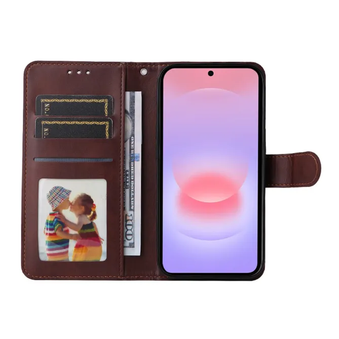 Housse Samsung Galaxy A27 Effet Cuir Porte-Cartes + Verre Trempé