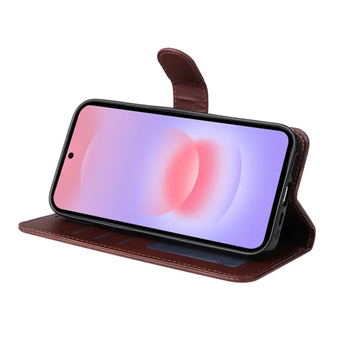 Housse Samsung Galaxy A27 Effet Cuir Porte-Cartes + Verre Trempé