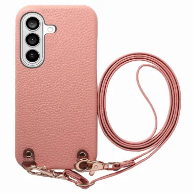 Coque Samsung Galaxy A27 Effet Cuir Grainé avec Cordon Bandoulière