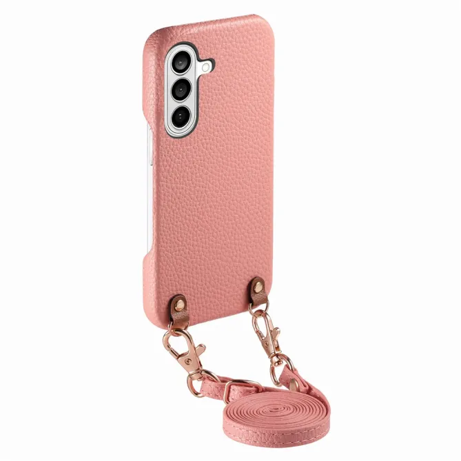 Coque Samsung Galaxy A27 Effet Cuir Grainé avec Cordon Bandoulière