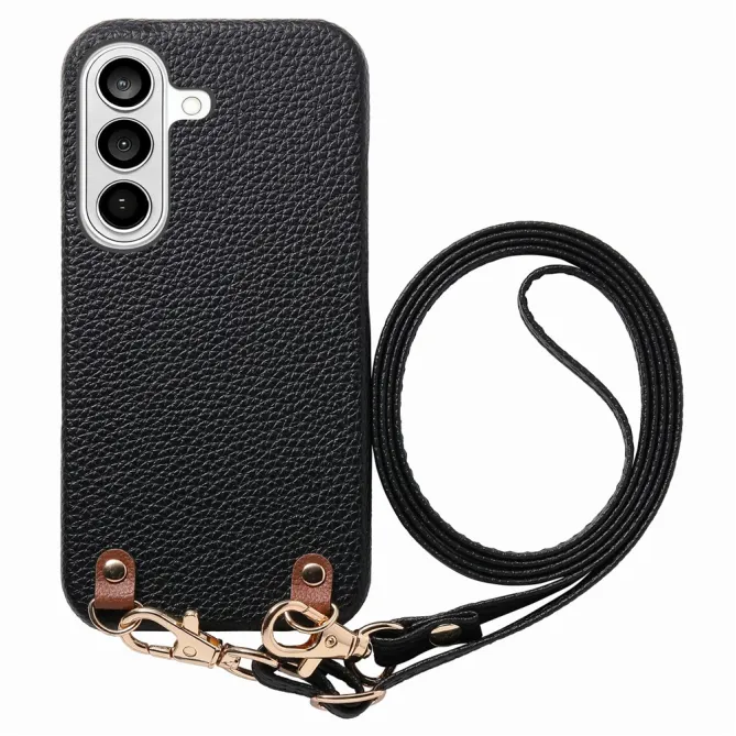 Coque Samsung Galaxy A27 Effet Cuir Grainé avec Cordon Bandoulière