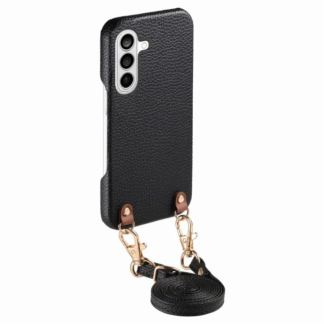 Coque Samsung Galaxy A27 Effet Cuir Grainé avec Cordon Bandoulière