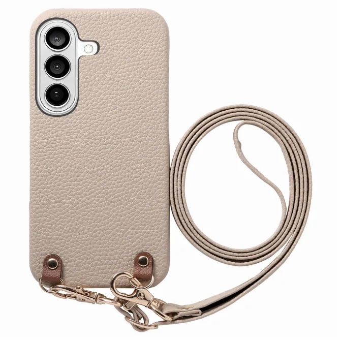 Coque Samsung Galaxy A27 Effet Cuir Grainé avec Cordon Bandoulière