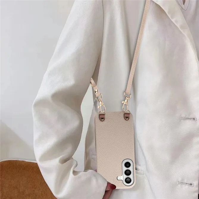 Coque Samsung Galaxy A27 Effet Cuir Grainé avec Cordon Bandoulière