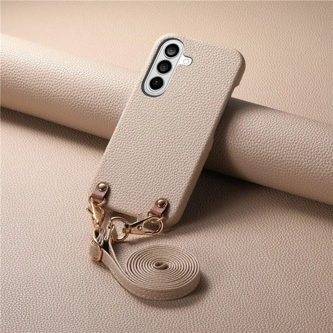 Coque Samsung Galaxy A27 Effet Cuir Grainé avec Cordon Bandoulière