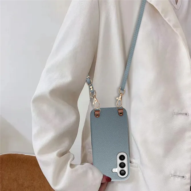 Coque Samsung Galaxy A27 Effet Cuir Grainé avec Cordon Bandoulière