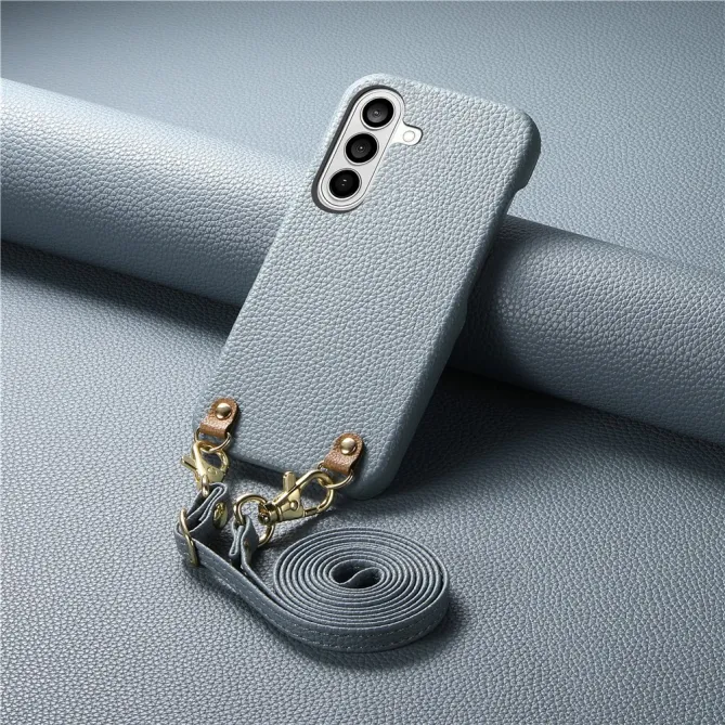 Coque Samsung Galaxy A27 Effet Cuir Grainé avec Cordon Bandoulière