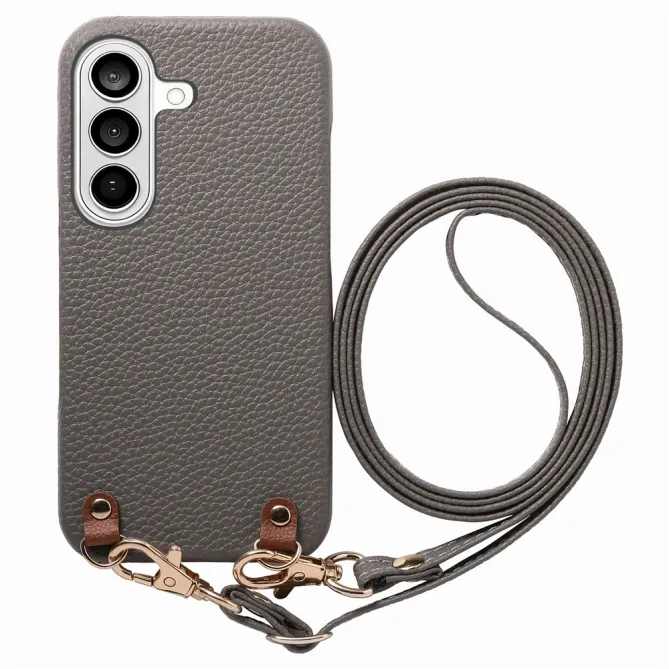 Coque Samsung Galaxy A27 Effet Cuir Grainé avec Cordon Bandoulière