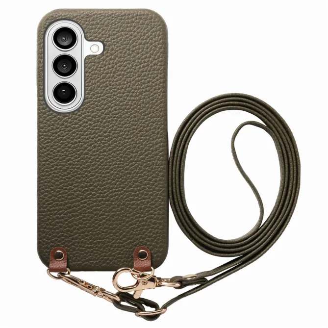 Coque Samsung Galaxy A27 Effet Cuir Grainé avec Cordon Bandoulière