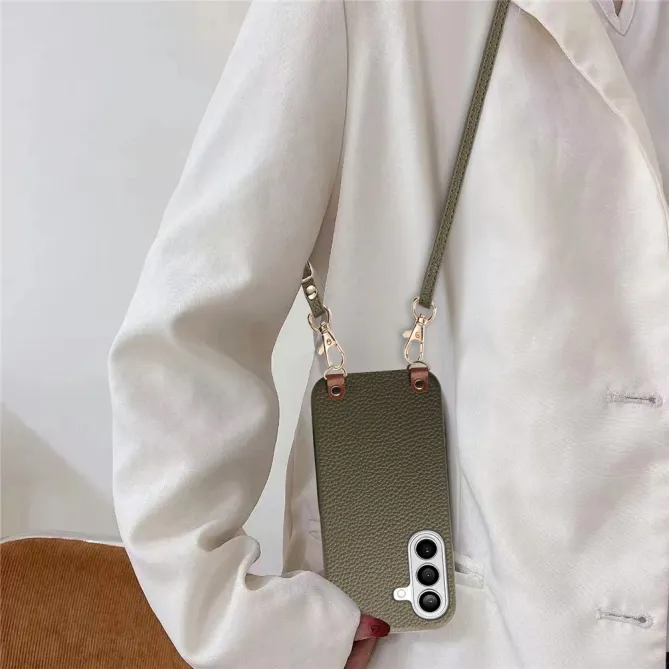 Coque Samsung Galaxy A27 Effet Cuir Grainé avec Cordon Bandoulière