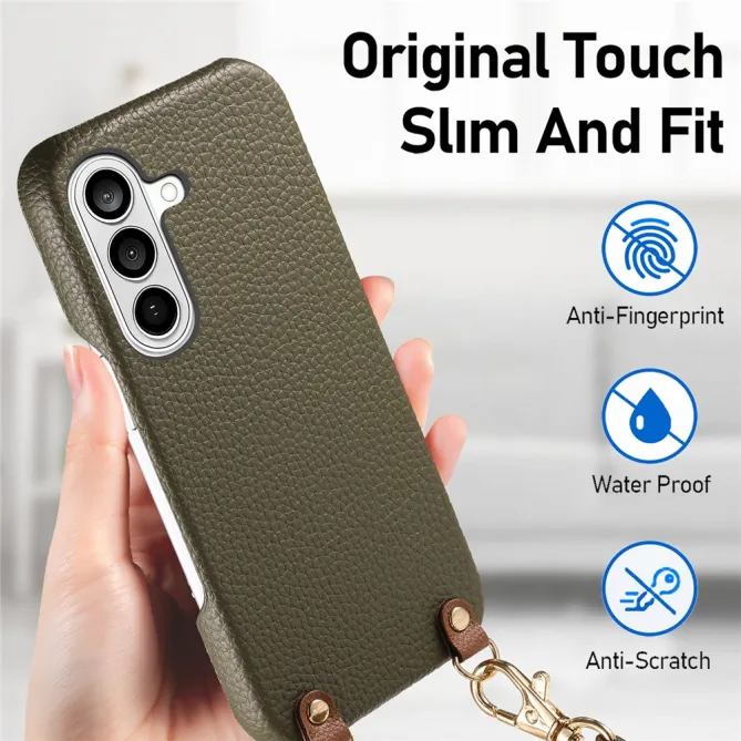 Coque Samsung Galaxy A27 Effet Cuir Grainé avec Cordon Bandoulière