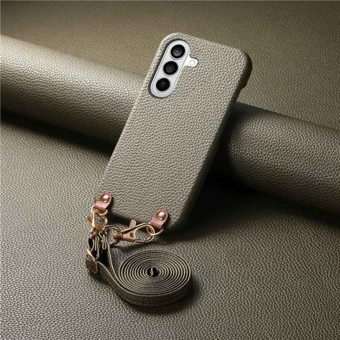 Coque Samsung Galaxy A27 Effet Cuir Grainé avec Cordon Bandoulière