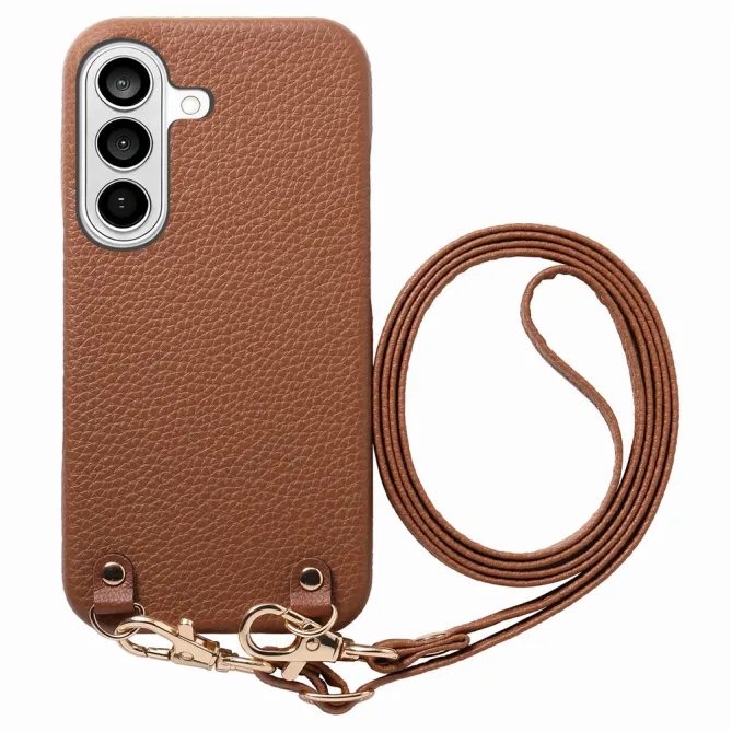 Coque Samsung Galaxy A27 Effet Cuir Grainé avec Cordon Bandoulière