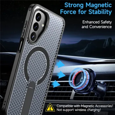 Coque Samsung Galaxy A27 Magnétique Support Texture Grille