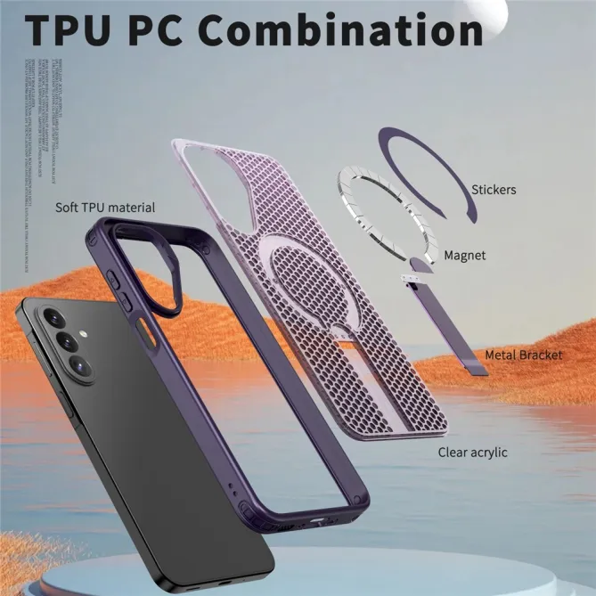 Coque Samsung Galaxy A27 Magnétique Support Texture Grille