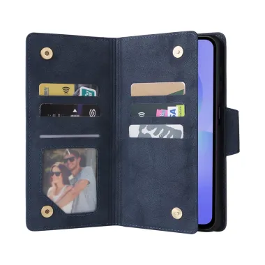 Housse Samsung Galaxy A27 Portefeuille Zippé Rivets RIVÉA