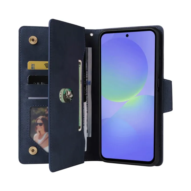 Housse Samsung Galaxy A27 Portefeuille Zippé Rivets RIVÉA