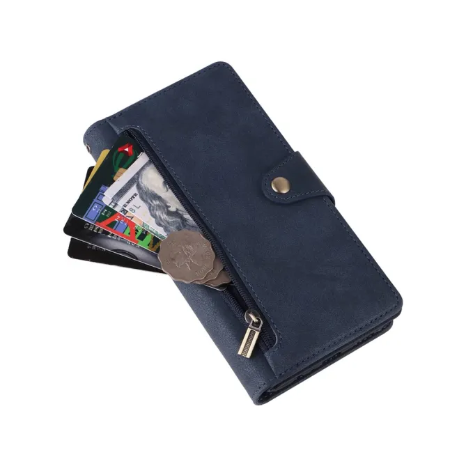 Housse Samsung Galaxy A27 Portefeuille Zippé Rivets RIVÉA