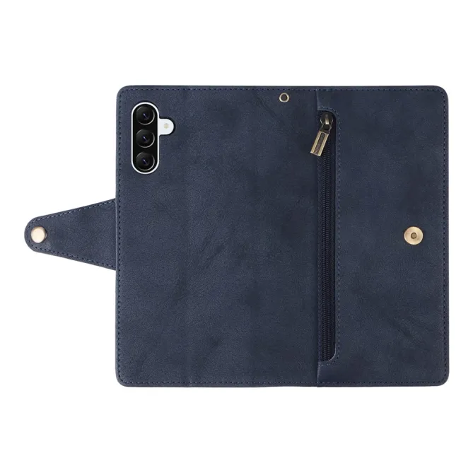 Housse Samsung Galaxy A27 Portefeuille Zippé Rivets RIVÉA