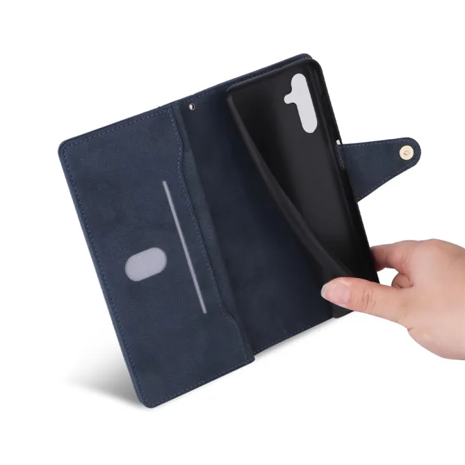 Housse Samsung Galaxy A27 Portefeuille Zippé Rivets RIVÉA
