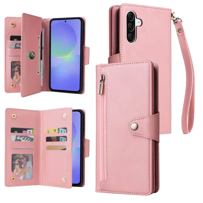 Housse Samsung Galaxy A27 Portefeuille Zippé Rivets RIVÉA