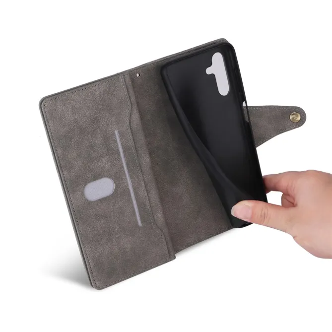 Housse Samsung Galaxy A27 Portefeuille Zippé Rivets RIVÉA