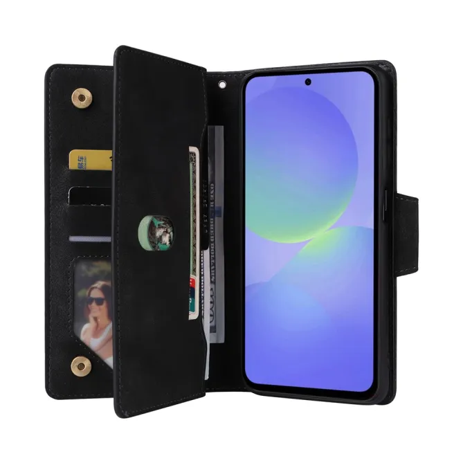 Housse Samsung Galaxy A27 Portefeuille Zippé Rivets RIVÉA