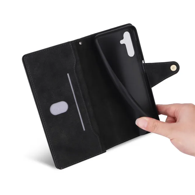 Housse Samsung Galaxy A27 Portefeuille Zippé Rivets RIVÉA
