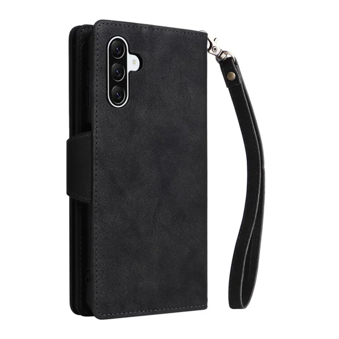 Housse Samsung Galaxy A27 Portefeuille Zippé Rivets RIVÉA